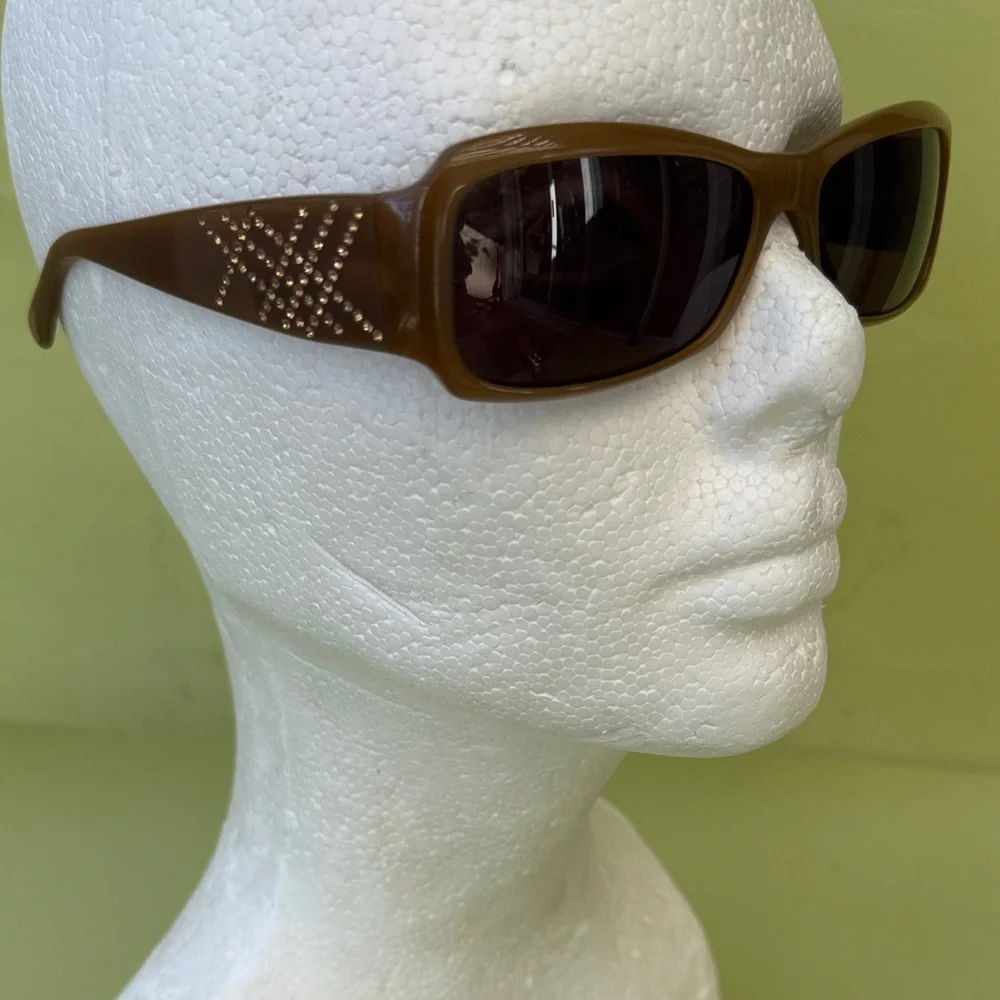 Vintage Burberry Tan/Brown Sunglasses with Rhinestone Detail